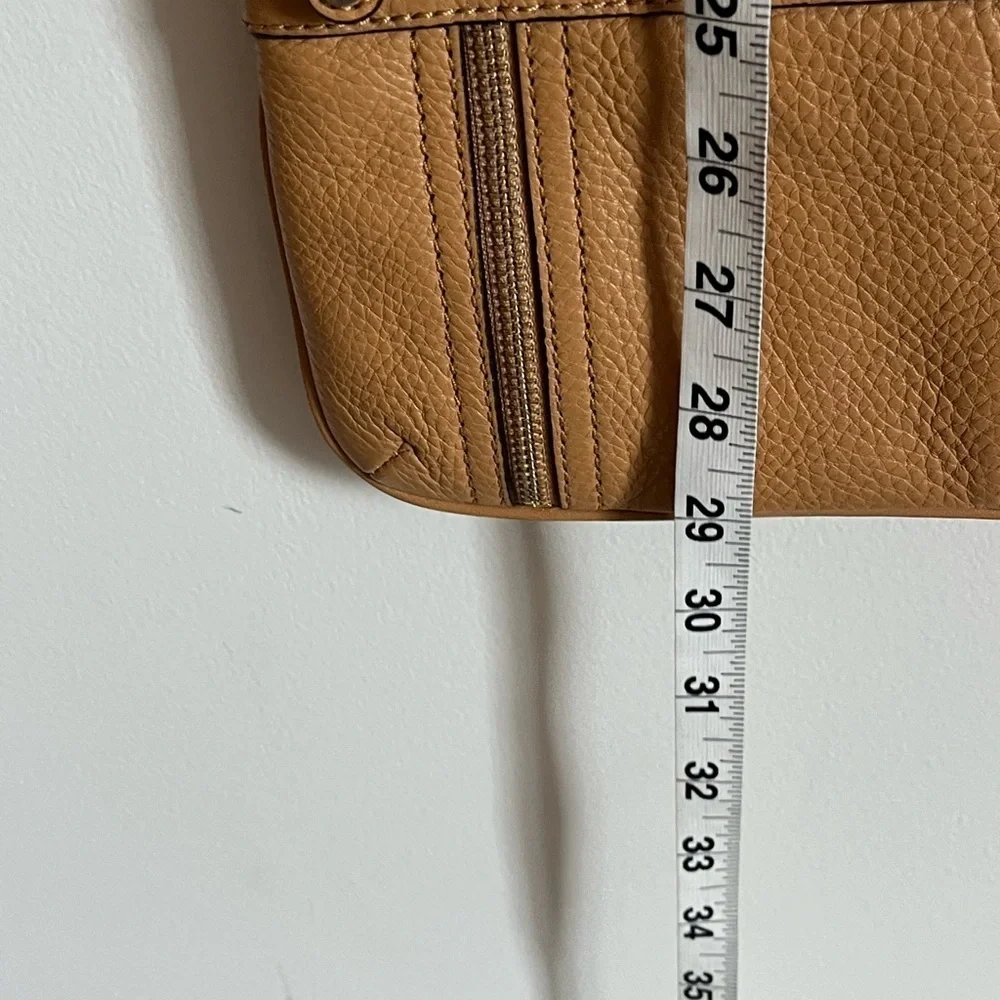 Michael Kors Small Adjustable Leather Crossbody Bag Purse Carmel Brown EUC